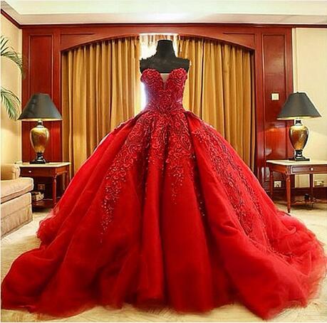 Red Wedding Dresses Ball Gown Wedding Dresses Elegant Wedding