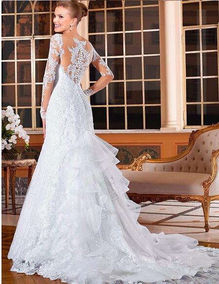 Long Sleeve Wedding Dresses, White/Ivory Wedding Dress, Bridal Gown ...